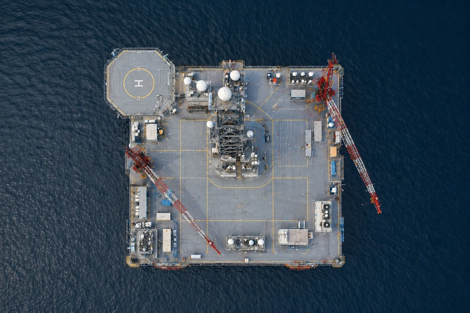 Overhead view of a StormShield offshore platform concept